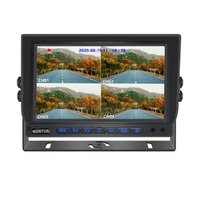 Système DVR mobile 4 canaux | Moniteur Quad AHD 7 pouces | Enregistrement sur carte SD | Prise d'aviation à 4 broches | Étanchéité IP69K pour flotte de camions et bus