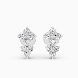 Boucles d'oreilles clous éthiques en diamants de culture en cluster Bloom, 0,13 ct, en or jaune, blanc et rose 9 carats - Product Image 2