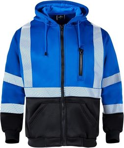 Sudadera con Capucha de Seguridad de Alta Calidad, Reflectante y de Alta Visibilidad para Hombre, con Cremallera - Product Image 1