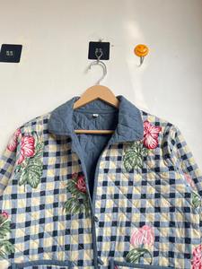 Chaqueta India 100% Hecha a Mano de Algodón, Estampado Floral, 2 Bolsillos Laterales, Reversible, Abrigo Bohemio para Mujer, Chaqueta Acolchada de Algodón de Nuevo Estilo - Product Image 4