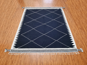 Alfombra Kilim tejida a mano de lana de Nueva Zelanda Alfombra de lana de diamante Alfombra de lana marroquí - Product Image 3