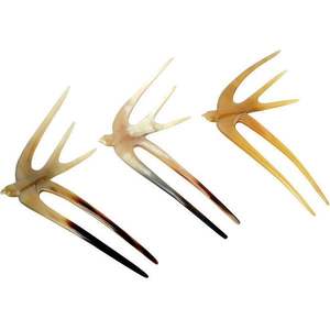 CI-DESSOUS DES COULEURS CORNE BUFFALO VENTE EN GROS Peignes en corne antistatique naturels pour les cadeaux de vacances par l'artisanat en croissant - Product Image 4