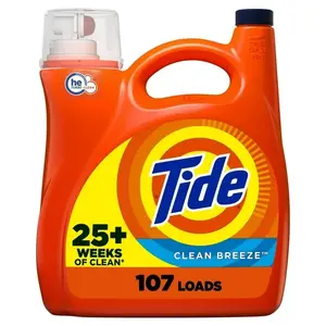 Detergente líquido para ropa Tide, Clean Breeze, 100 cargas, 146 floz