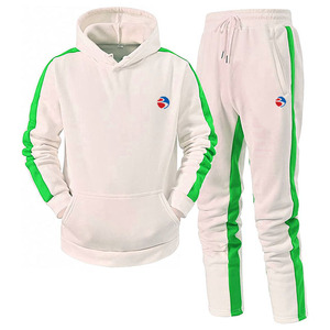 Conjunto Deportivo Informal para Hombre, Talla Grande, para Exteriores, Cómodo, con Capucha, Manga Larga, Pantalones Deportivos Estampados, Invierno 2 en 1 - Product Image 1