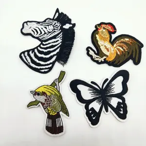 Custom embroidery patches iron on factory colorful feather bird patch for women cloth embroidery patch badge for Kids bag