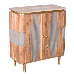 Aparador de 2 puertas de madera de acacia moderno de Berkley para uso en sala de estar y hotel - Product Image 4