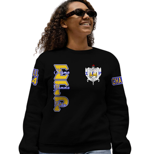 Sigma Gamma Rho เสื้อสเวตเชิ้ตคอกลมลำลองสีฟ้าทองเสื้อผ้าแบบ1922เสื้อสวมหัวผ้าฟลีซแบบพรีเมียมสไตล์กรีก - Product Image 5