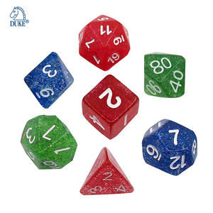 DND Glitter Style 7 Polyhedral RPG Juego de dados Juego de mesa personalizado - Product Image 1