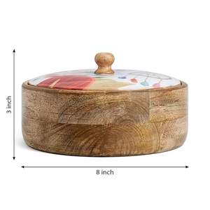 Caja para Chapati de Madera con Diseño Impreso, de Alta Calidad, con Recubrimiento Protector, Apta para Lavavajillas, No Tóxica, de Grado Alimenticio, Gran Capacidad - Product Image 2