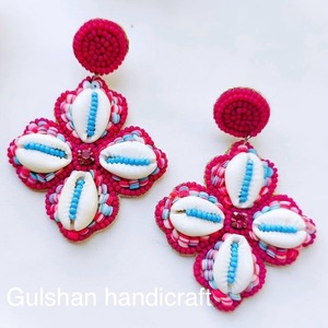 Pendientes bordados en forma de flor personalizados inspirados en la naturaleza, joyería Vintage tejida a mano ecológica para fiestas, pendientes de moda - Product Image 2