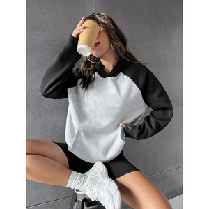 Sudadera Corta Básica de Invierno para Mujer, de Fibra de Bambú, Estampada, de Color Sólido, Tallas Personalizadas - Product Image 1