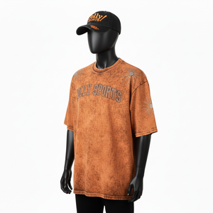 Camiseta 100% algodón para hombre, corte holgado, estampada, camiseta prémium con lavado ácido, jersey de algodón grueso, diseño vintage con logotipo personalizado - Product Image 4