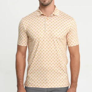 Haute qualité coton bio Sublimation Polo hommes quart bouton à manches courtes tricot Golf Tennis décontracté haut d'été - Product Image 3