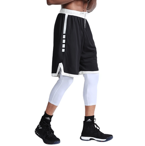 Shorts de basket-ball pour hommes personnalisés, blancs, été, séchage rapide, imprimés par transfert thermique, 100% polyester, entraînement sportif - Product Image 1