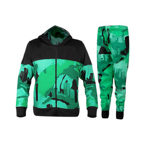 Survêtement pour hommes de haute qualité par sublimation Jogging Suit Sweat à capuche zippé Ensemble Coupe-vent imperméable brodé de logo personnalisé - Product Image 4