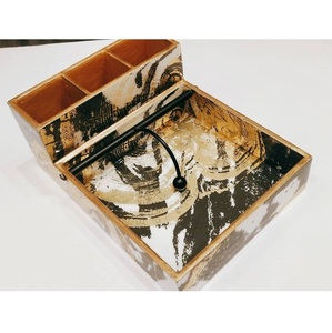 Porte-serviettes moderne en MDF avec impression émaillée, organisateur de table à manger - Product Image 1
