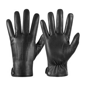 Gants en cuir véritable pour écran tactile, pour hommes, chauds et confortables, à porter au quotidien, pour les voyages par temps froid, le travail et les activités de plein air - Product Image 1