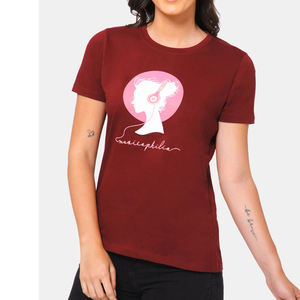 100% algodón sólido Casual cuello redondo manga corta transpirable verano Mujer camiseta personalizable - Product Image 6