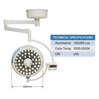 Lampe chirurgicale LED médicale 160000 Lux Série 500 à focalisation réglable, sans ombre, avec mode endoscope pour chirurgie hospitalière