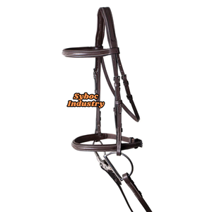 Brida de caballo Brida occidental Nuevo estilo inglés Brida de doma Piel de vaca genuina Caballo Headstall Productos de cuero Premium para caballos - Product Image 6