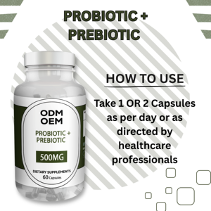 ODM OEM Prébiotique et Probiotique 60 Capsules Complément Herbal Marque Privée Soutien Naturel Digestif et Immunitaire pour Hommes et Femmes - Product Image 2