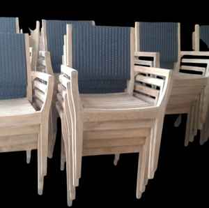 Silla apilable de ratán, muebles para puerta exterior, silla de ratán para jardín, silla de ratán de teca Char - Product Image 2