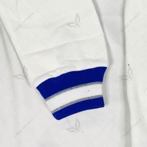 Sudadera personalizada Phi Beta Sigma blanca Chenille Crewnec griega con bolsillos Cangro 100% algodón polar blanco y azul - Product Image 6