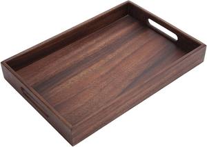 Bandeja de té de madera rectangular minimalista Aspecto natural para servir en cafeterías y restaurantes - Product Image 5