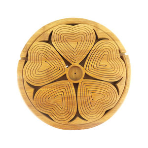 Vente chaude plateau de fruits secs pliable assiette Coster plateau de panier de fruits en bambou en bois sans danger pour les aliments en forme de pomme - Product Image 6