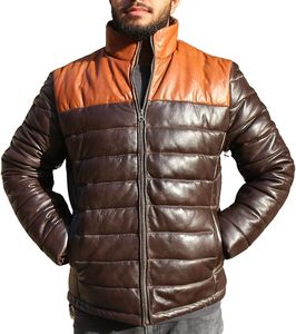 Chaqueta acolchada de piel de oveja Premium para hombre, de plumón Real Abrigo acolchado, chaqueta acolchada ligera con cremallera - Product Image 1