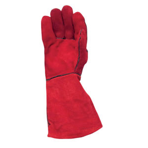 ถุงมืองานเชื่อมหนังสีแดงถุงมือทำงานแบบยาวเพื่อความปลอดภัยทนความร้อน - Product Image 3