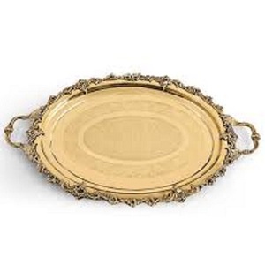Hotel Wedding Golden Plated BRASS Fruit Serving <b>Trays</b> <b>Table</b> Decoration Luxury Modern Home Decor Serving Gold Brass Dinning <b>Tray</b> - Product Image 1