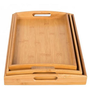 Bandejas de café de bambú rectangulares naturales hechas a mano buen precio Bandejas para servir directamente de Vietnam - Product Image 3