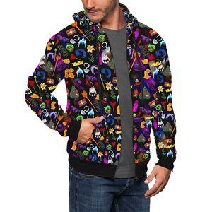 เสื้อมีฮู้ดซิปแขนยาวของผู้ชายเสื้อผ้าแนวสตรีททปรับแต่งได้ตามต้องการพร้อมพิมพ์ซับลิเมชันบนผ้าขนแกะแสนสบาย - Product Image 3