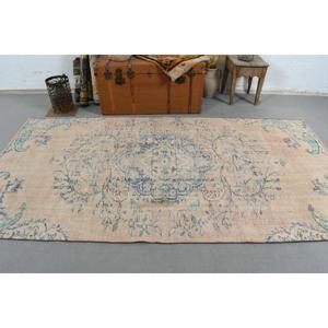 Alfombra Turca Vintage de Lana Azul, 4.5x8.8 pies (137x269 cm) - Product Image 3