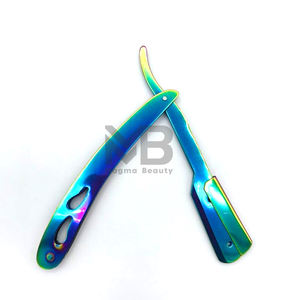 Rasoirs professionnels d'épilation en acier inoxydable de haute durabilité de couleur arc-en-ciel pour rasoir à lame remplaçable à bord tranchant unisexe bas - Product Image 2