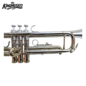Trompeta Profesional Plateada, Instrumento <span class=keywords><strong>de</strong></span> <span class=keywords><strong>Viento</strong></span> <span class=keywords><strong>de</strong></span> Latón para Bandas Escolares y Actuaciones <span class=keywords><strong>de</strong></span> Orquesta - Product Image 5