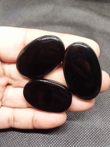 UDGEMS Natural Black Onyx Cabochon Flat Back Oval Loose Gemstone for <b>Crafting</b> Rings Pendants <b>Wire</b> Wrapping Bulk Quantity 100g - Product Image 3