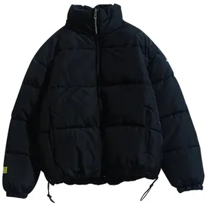 Custom Logo Men's Puffer Jacket Latest Winter Warm Slim Fit Bubble Design with Stand Collar Cotton Fabric High Street Style - Product Image 5
