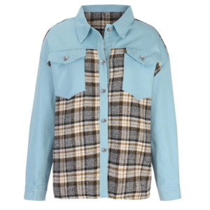 Chaqueta vaquera de algodón recortada azul claro al por mayor de Pakistán para mujer, pantalones vaqueros transpirables de manga larga para Otoño e Invierno - Product Image 2