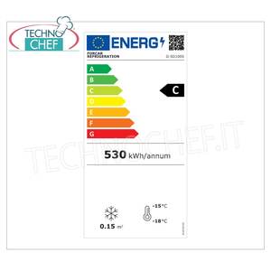 Congélateur coffre statique Forcar G-SD100S pour cuisine professionnelle, 97 L, avec 2 portes vitrées, température -18°C Classe C - Product Image 1