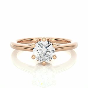 Bague de fiançailles solitaire en diamant taille ronde pour femme - Product Image 1