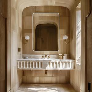 Miroir d'appoint minimaliste doré Art Déco, cadre en métal, décoration murale contemporaine pour salon, chambre à coucher, mariage - Product Image 5