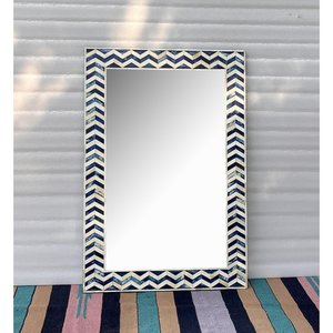 Elegante Espejo de Pared Moderno con Incrustaciones de Hueso, Marco de Madera Hecho a Mano, Espejo Decorativo Ecológico para Decoración de Paredes del Hogar, Hoteles y Boutiques - Product Image 3