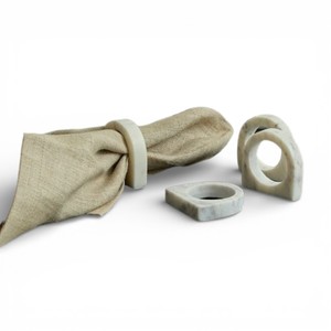 Anneau de serviette en marbre blanc poli avec un profil arrondi lisse pour une décoration de table élégante et unique - Product Image 4