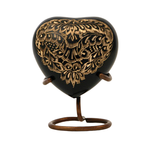 Urne funéraire commémorative à motif de feuille d'érable Urne funéraire de meilleure qualité en forme de cœur avec boîte en velours - Product Image 3