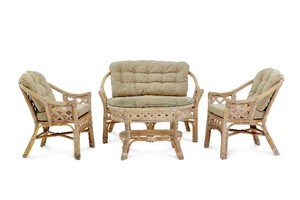 OMARA LIVING SET Comfortable Modular <b>Sofa</b> Coffee <b>Table</b> Set Rattan/Wicker Material Asian Antique Design for Apartment Living - Product Image 3