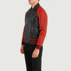 Chaqueta de invierno para hombre de diseño superior con cuello levantado manga completa 100% cuero de alta calidad personalizable precio razonable - Product Image 4