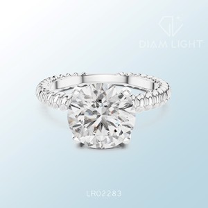 Bague solitaire blanche de qualité supérieure, taille ronde, clarté VS+, couleur F, certifiée IGI, sur mesure, bijoux fins, pièce unique - Product Image 1