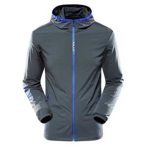 Chaqueta Cortavientos Reversible con Capucha de Secado Rápido para Hombre, para Deportes al Aire Libre en Invierno, Tejido Transpirable de Poliéster/Nailon - Product Image 1